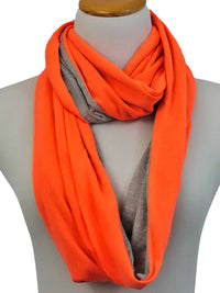 Casual Two-Tone Jersey Knit Infinity Scarf