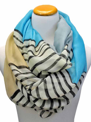 Color Block Striped Infinity Scarf