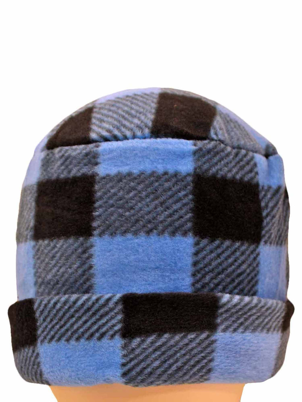 Blue & Black Plaid Fleece 3 Piece Hat Scarf & Glove Set