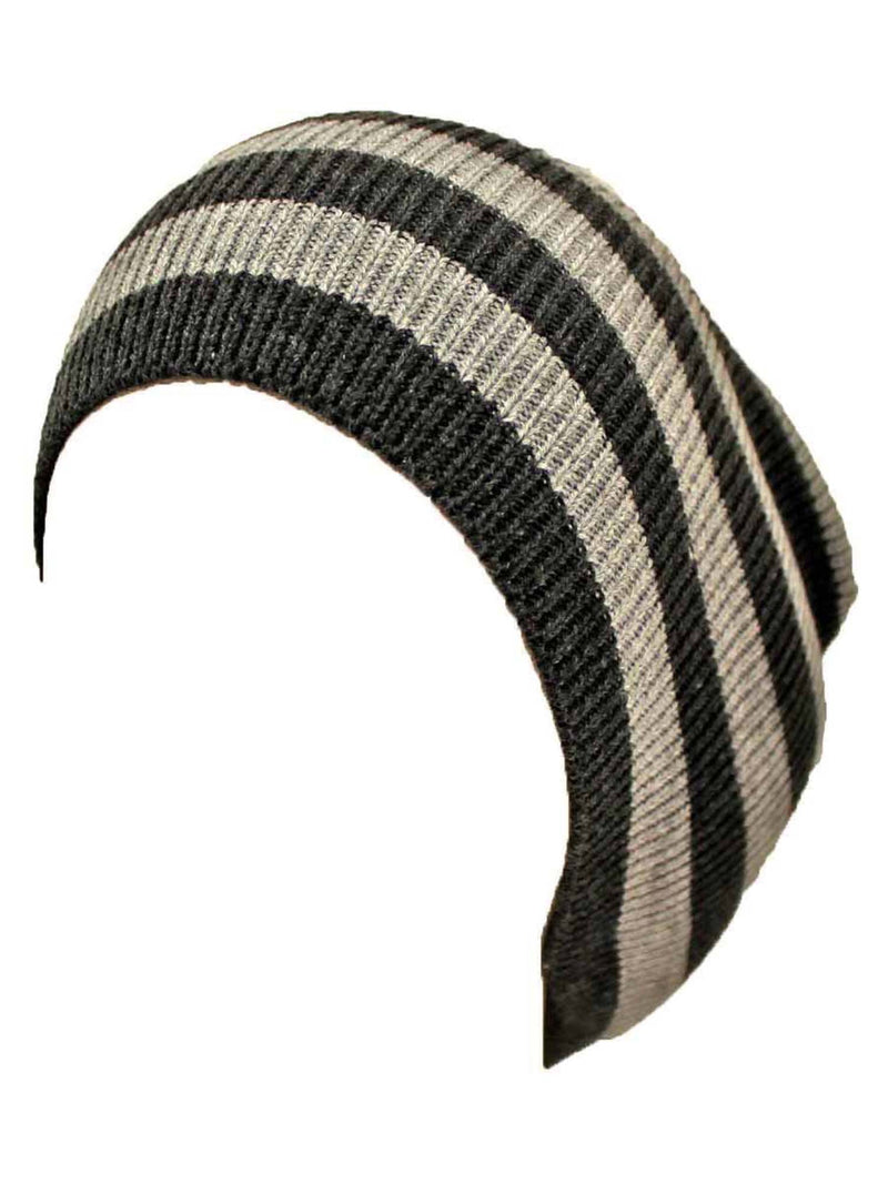 Striped Slouchy Knit Beanie Cap Hat
