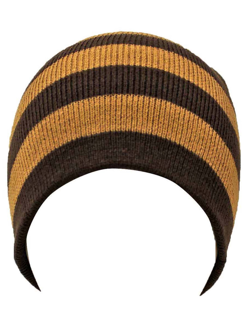 Tight Fitting Striped Knit Beanie Cap