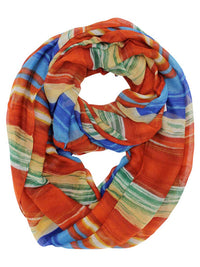 Multicolor Stripe Print Infinity Scarf