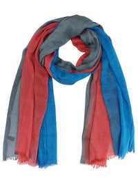 Turquoise Pink & Grey Dip Dyed Ombre Scarf
