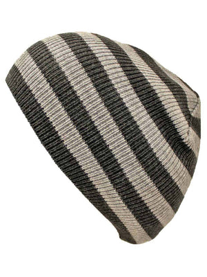 Striped Slouchy Knit Beanie Cap Hat