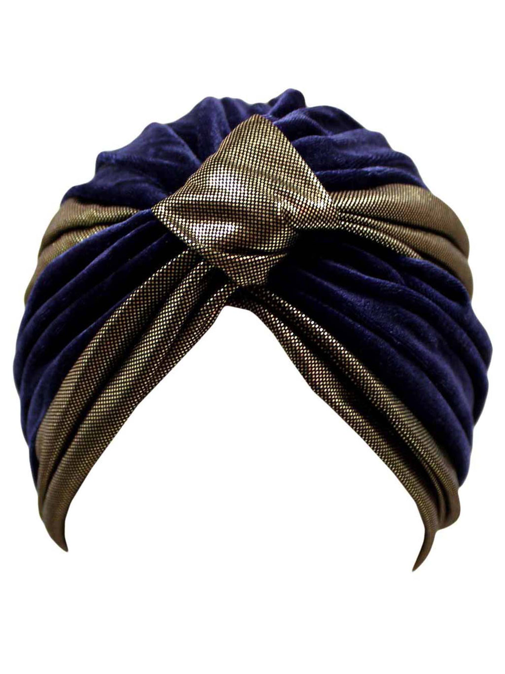 Two-Tone Velour Fashion Turban Head Wrap
