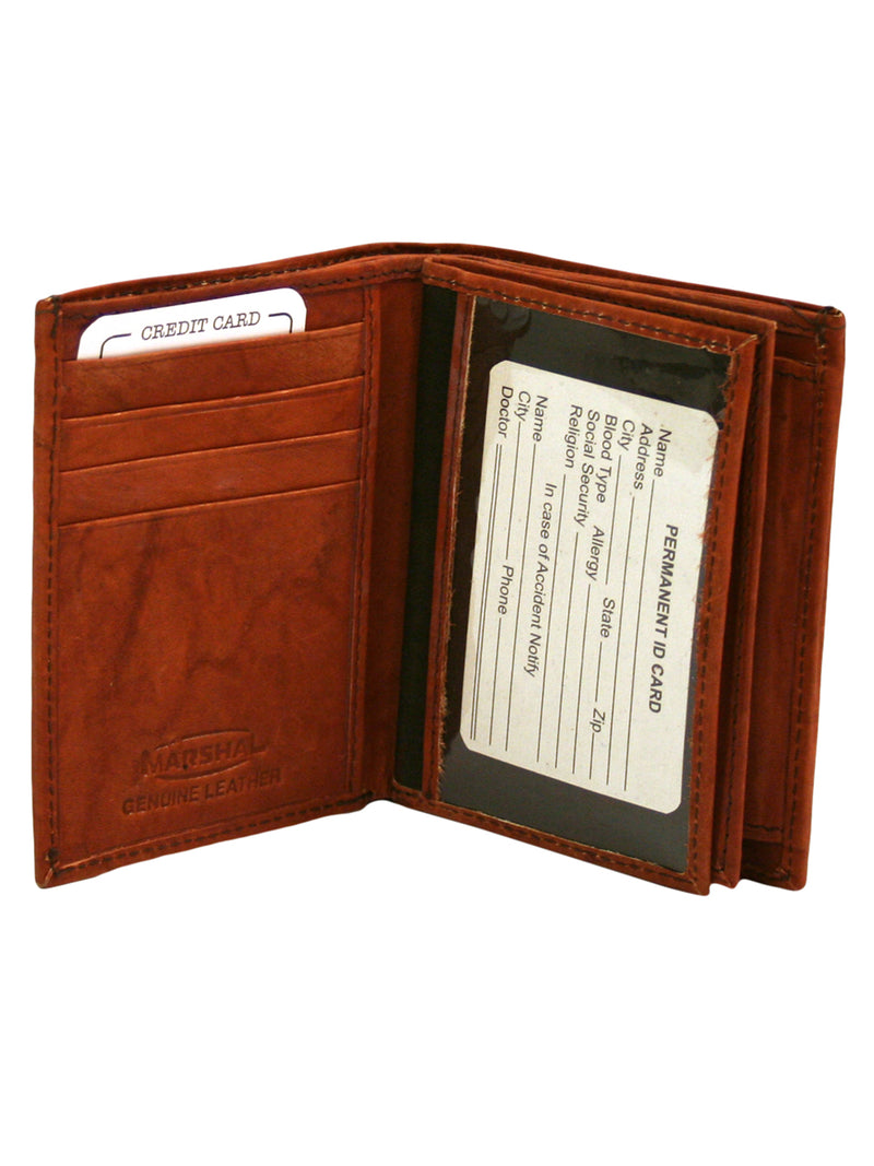 Leather Mens Bifold Wallet With Coin Pocket