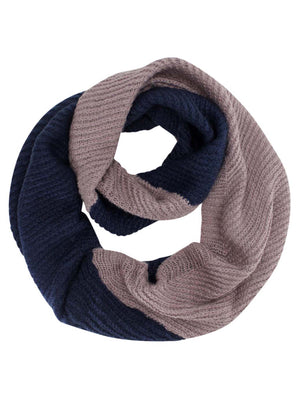 Two-Tone Ribbed Knit Infinity Scarf