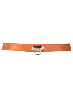 Skinny Elastic Belt With Horseshoe Buckle Clasp