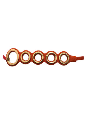 Circle Clustered Fashion Belt With Gold Hardware