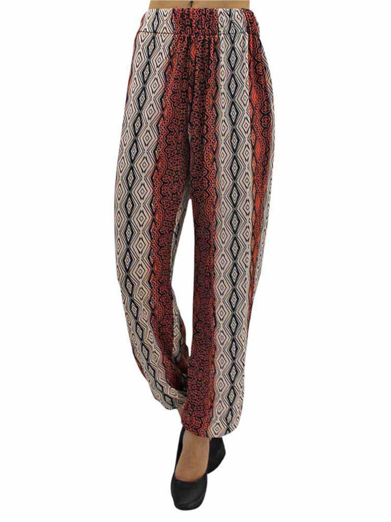 Two-Tone Print Womens Harem Joggers