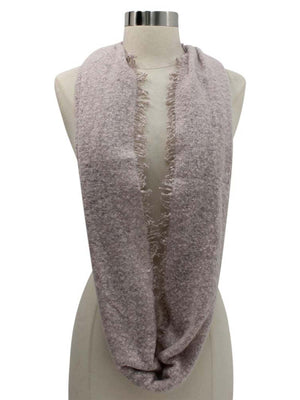 Unisex Winter Infinity Scarf With Frayed Edge