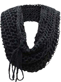 Crocheted Knit Infinity Scarf Shawl