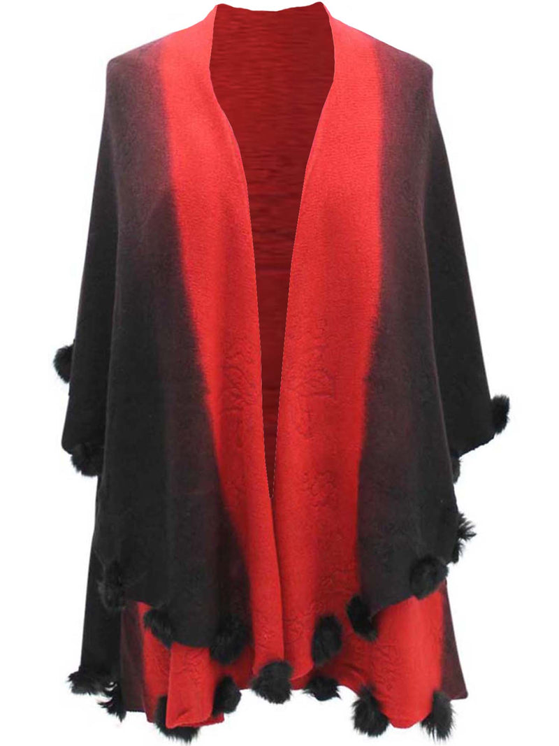 Red & Black Two-Tone Versatile Shawl Wrap