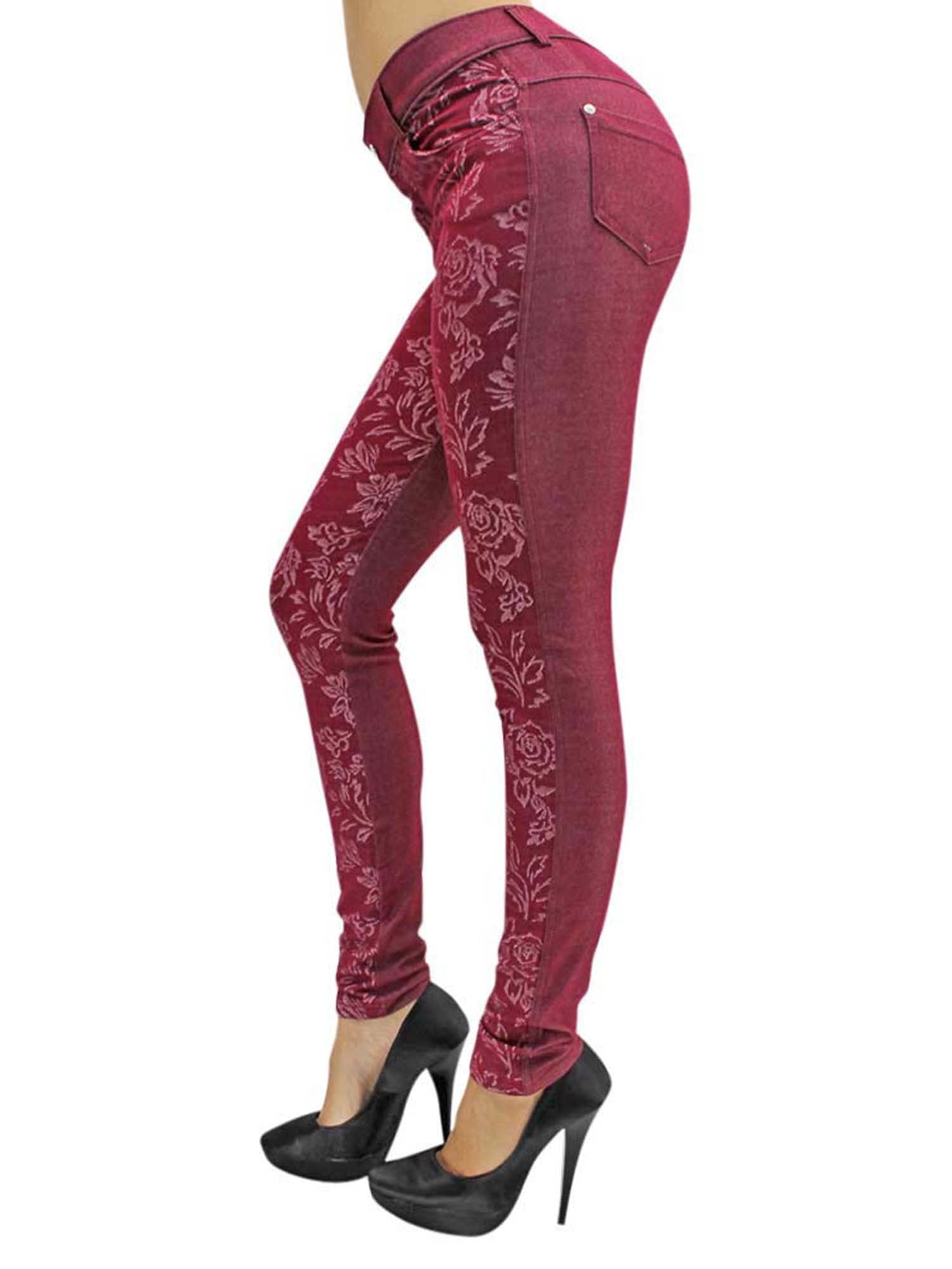 Floral Stretch Jeggings With Pockets – Luxury Divas