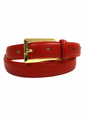 Leather Dress Belt With Gold Buckle