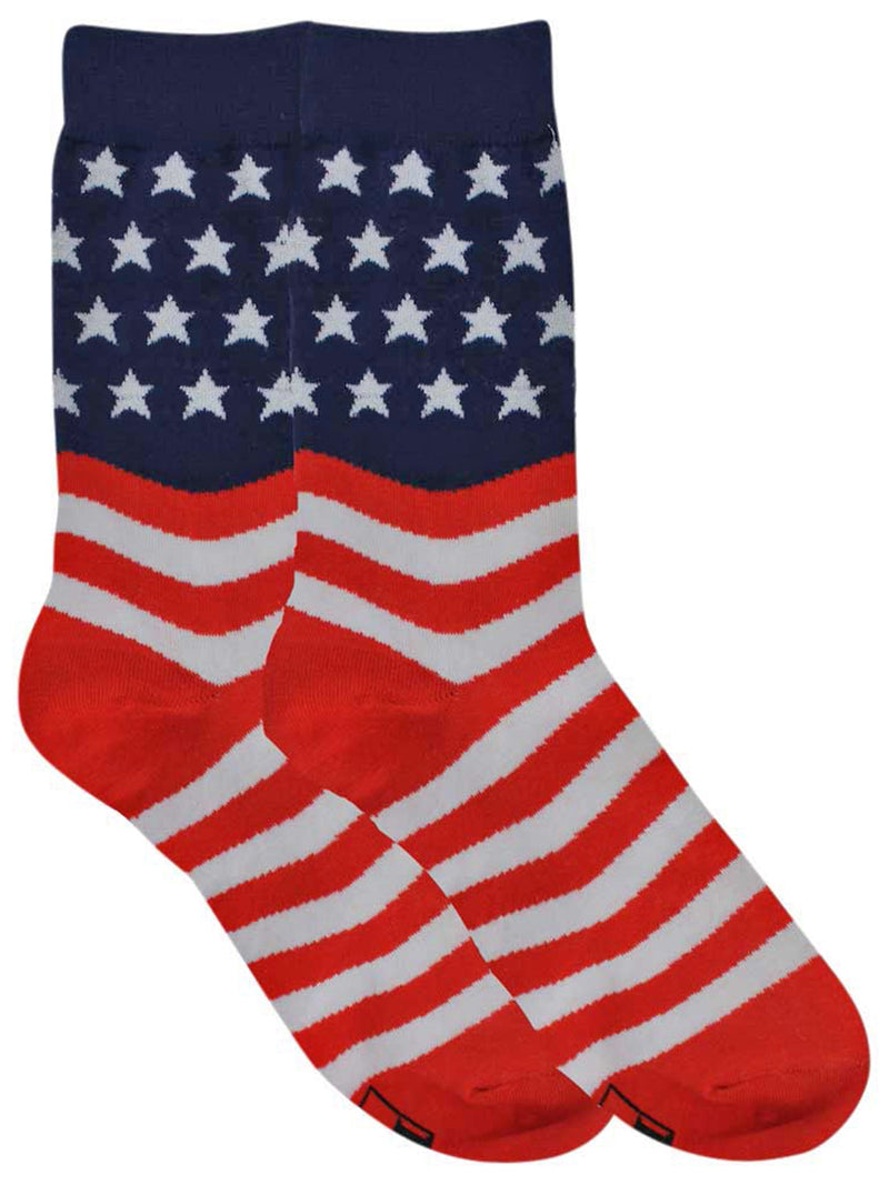 American Flag Red White & Blue Mens Novelty Crew Socks