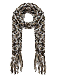 Long Two-Tone Knit Unisex Winter Scarf