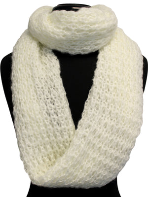 Mohair Winter Knit Infinity Scarf