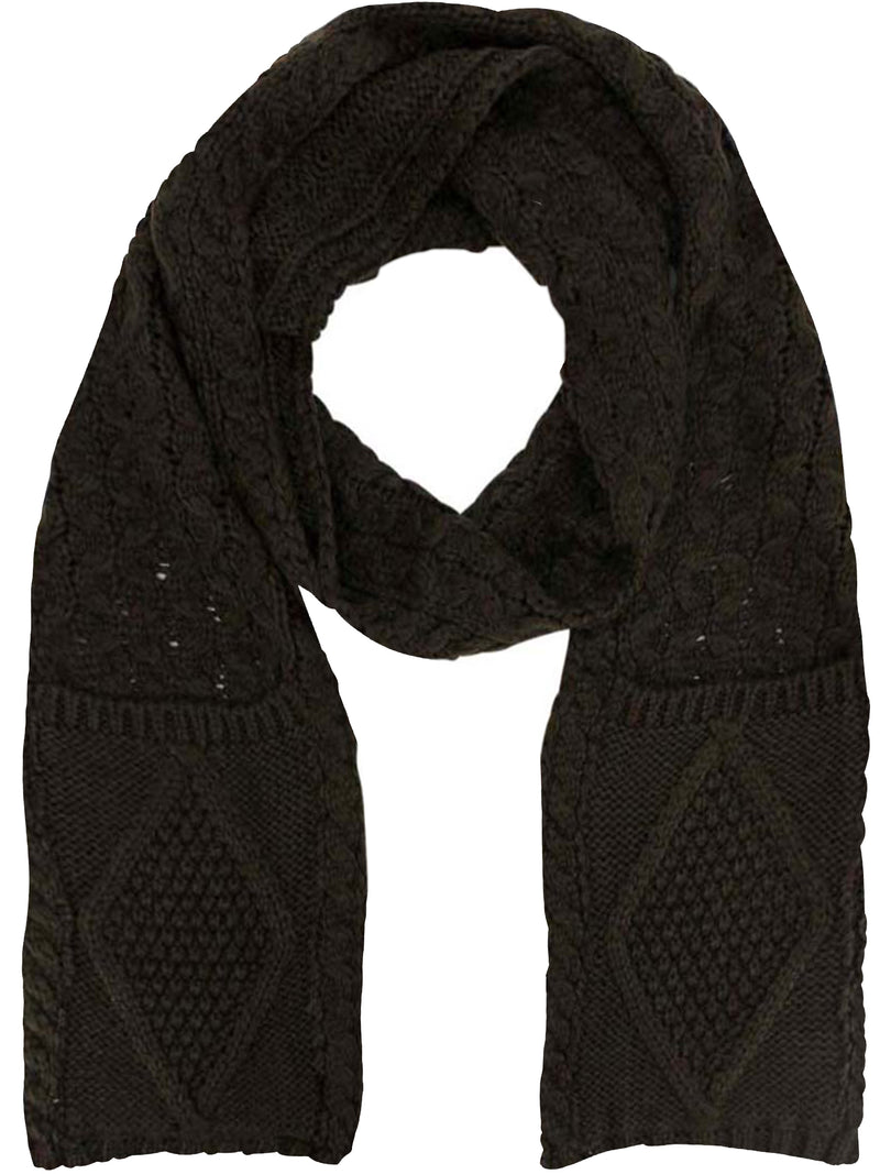 Classic Knit Unisex Winter Scarf With Pockets