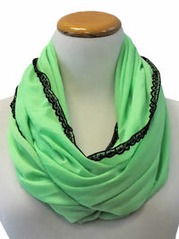 Neon Infinity Scarf With Lace Trim
