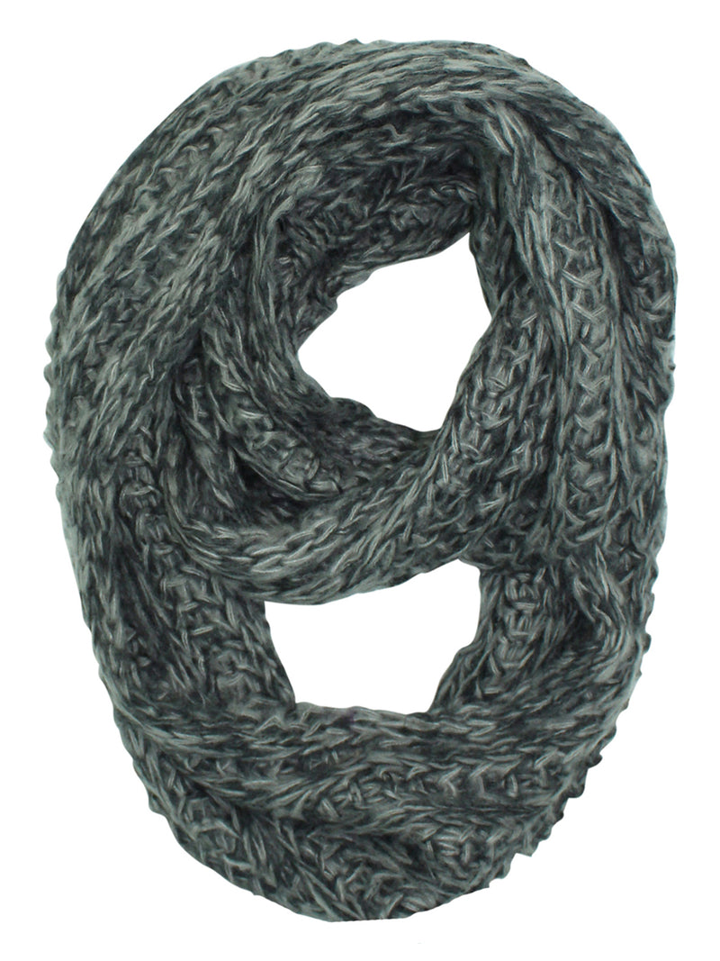 Two-Tone Knit Soft Infinity Scarf