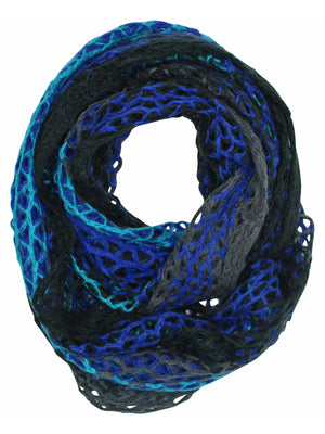 Multi Tone Open Knit Infinity Scarf