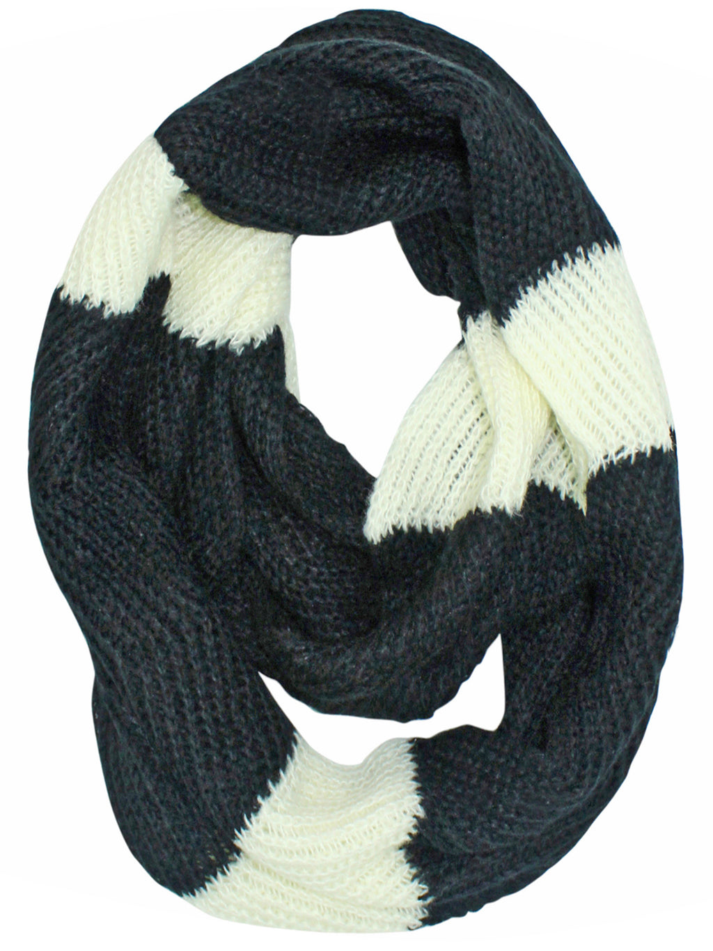 Zigzag Chevron Winter Knit Circle Infinity Scarf