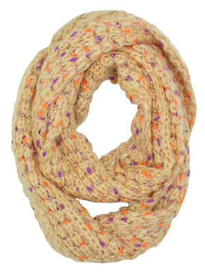 Ribbon Winter Knit Infinity Scarf