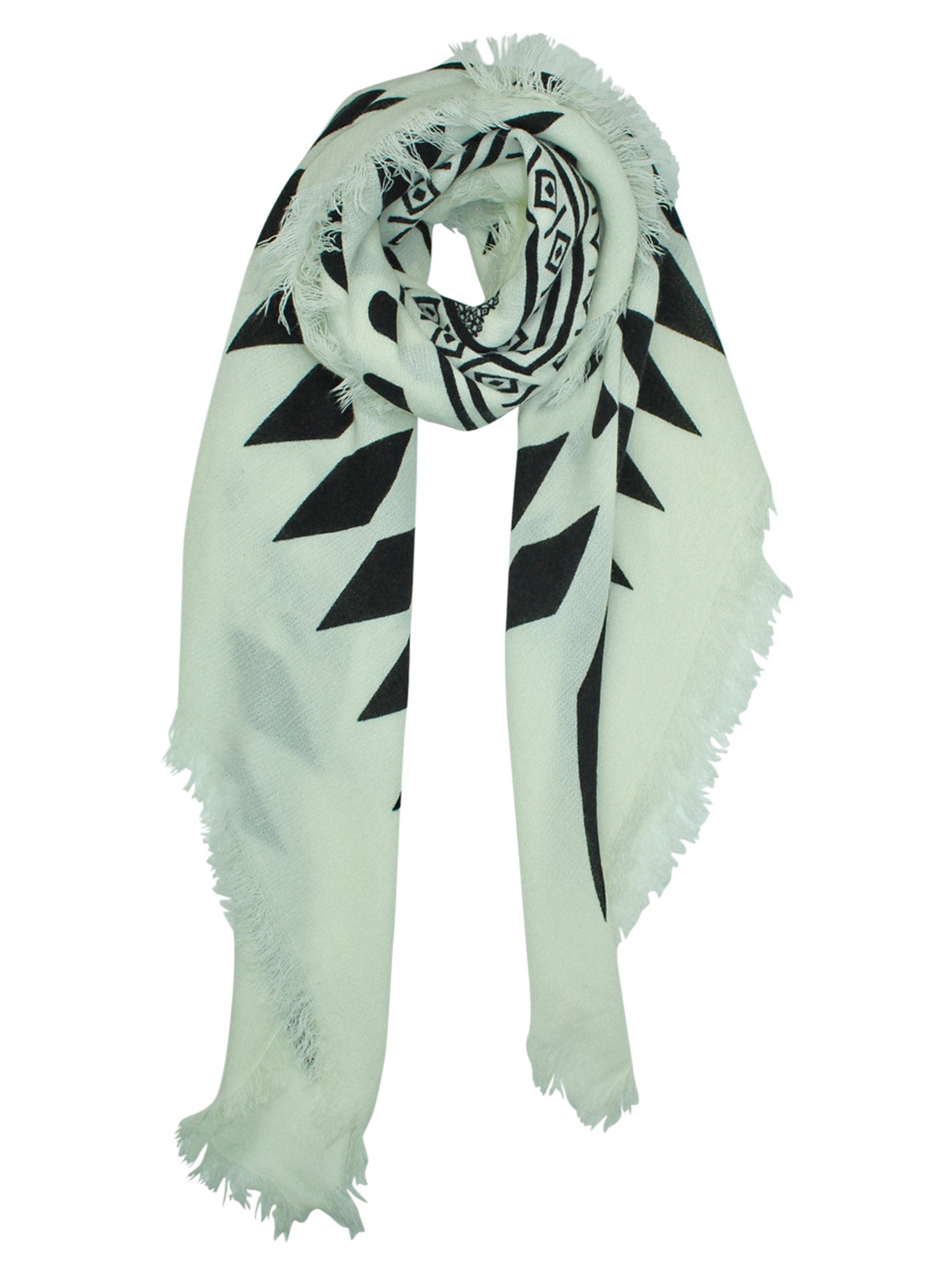 Black & White Tribal Knit Oversized Blanket Scarf Wrap – Luxury Divas