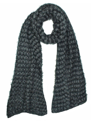Two-Tone Eyelash Knit Oblong Unisex Soft Scarf
