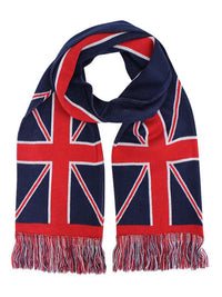 British Flag Ribbed Knit Beanie Hat & Scarf Unisex Matching Set