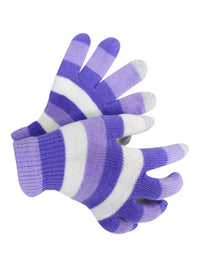 Multicolor Stripe Stretchy 6 Pack Womens Texting Gloves