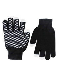 Black Non-Slip Knit Unisex Stretchy Texting Gloves