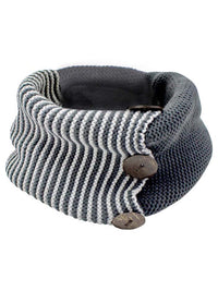 Stripe & Solid Knit Infinity Collar Scarf