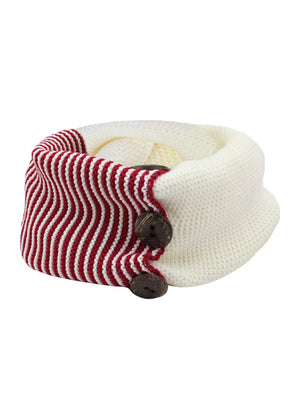 Stripe & Solid Knit Infinity Collar Scarf