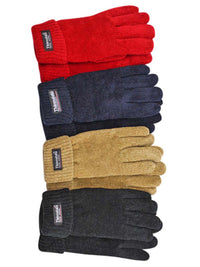 Red Tan Black Navy Blue 4-Pack Thermal Insulated Chenille Gloves For Women
