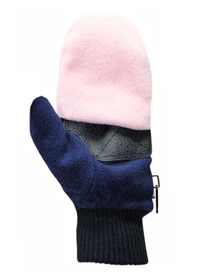 Red Black & Blue Pink 2-Pack Mens Fingerless Gloves With Mitten Cover