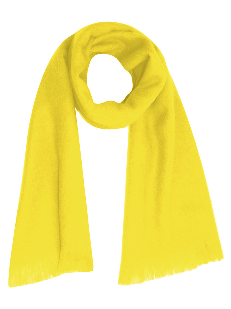Yellow Wool Scarf With Fringe