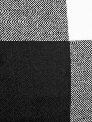 Black & White Plaid Blanket Scarf