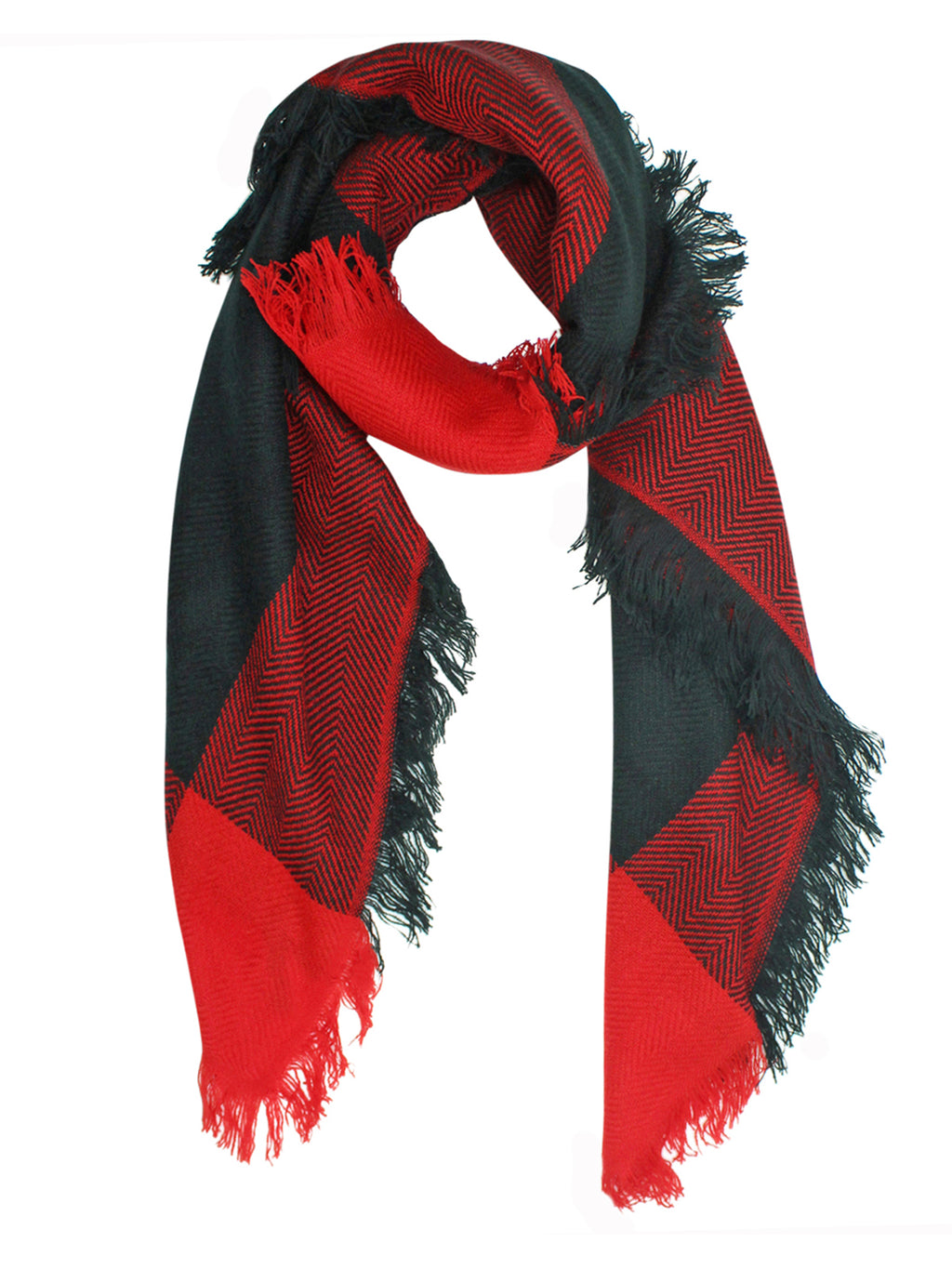 Black & Red Plaid Blanket Scarf