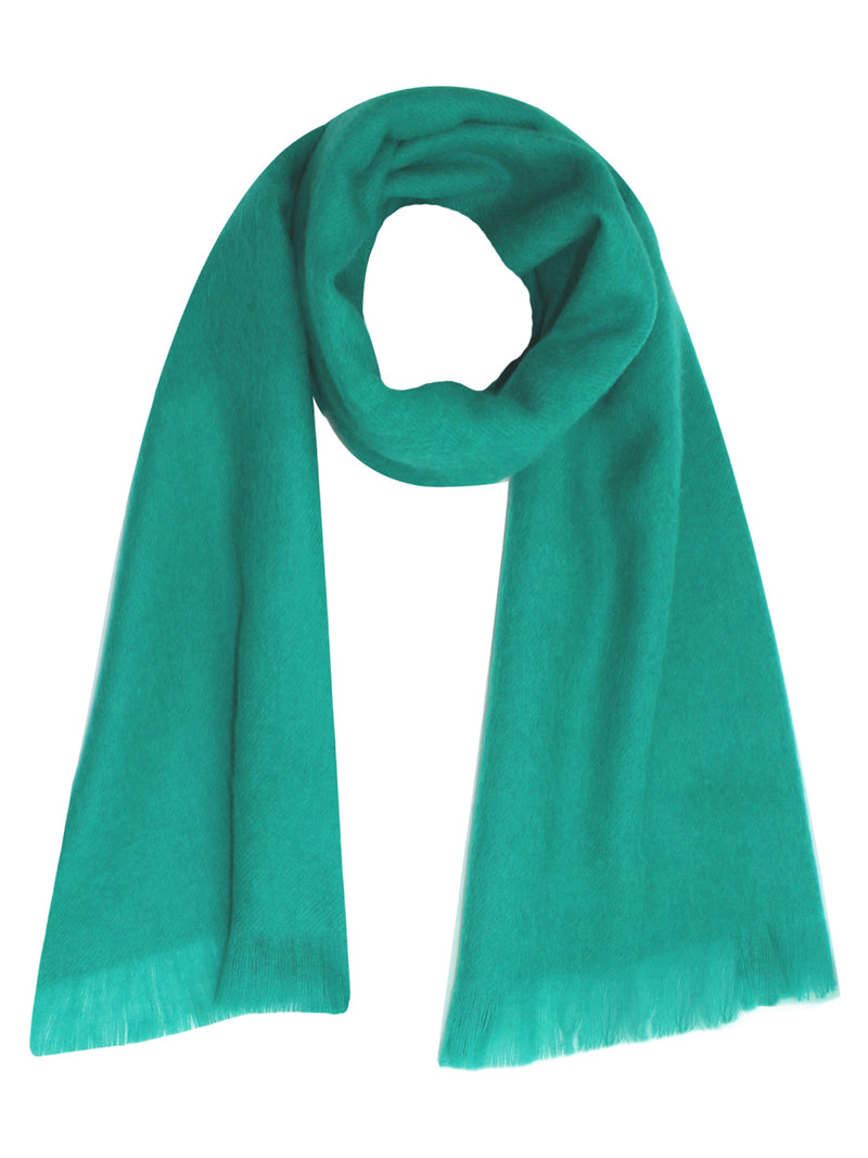 Green Wool Scarf With Fringe