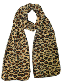 Leopard Print Fleece Hat Scarf & Gloves Set