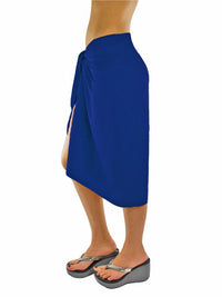 Sheer Island Blue Knee Length Sarong Wrap