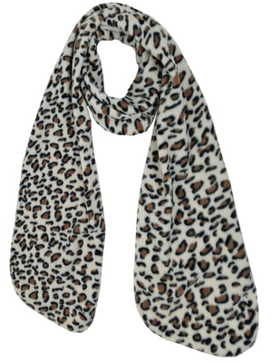 Cheetah Print Fleece 3 Piece Hat Scarf & Gloves Matching Set