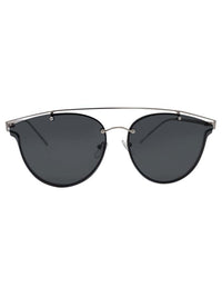 Flat Round Cutout Sunglasses With Case
