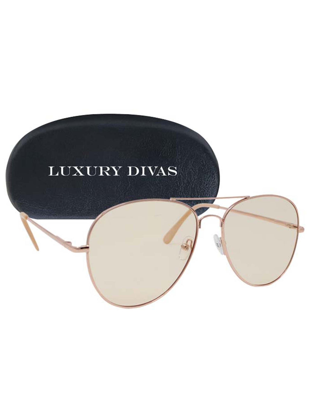 Pastel Color Aviator Style Sunglasses With Case