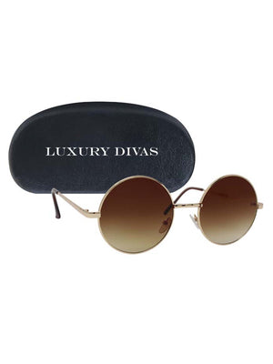 Lens Round Sunglasses With Case