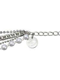 Body Jewelry 4 Strand Rhinestone Pearls Chain Belt