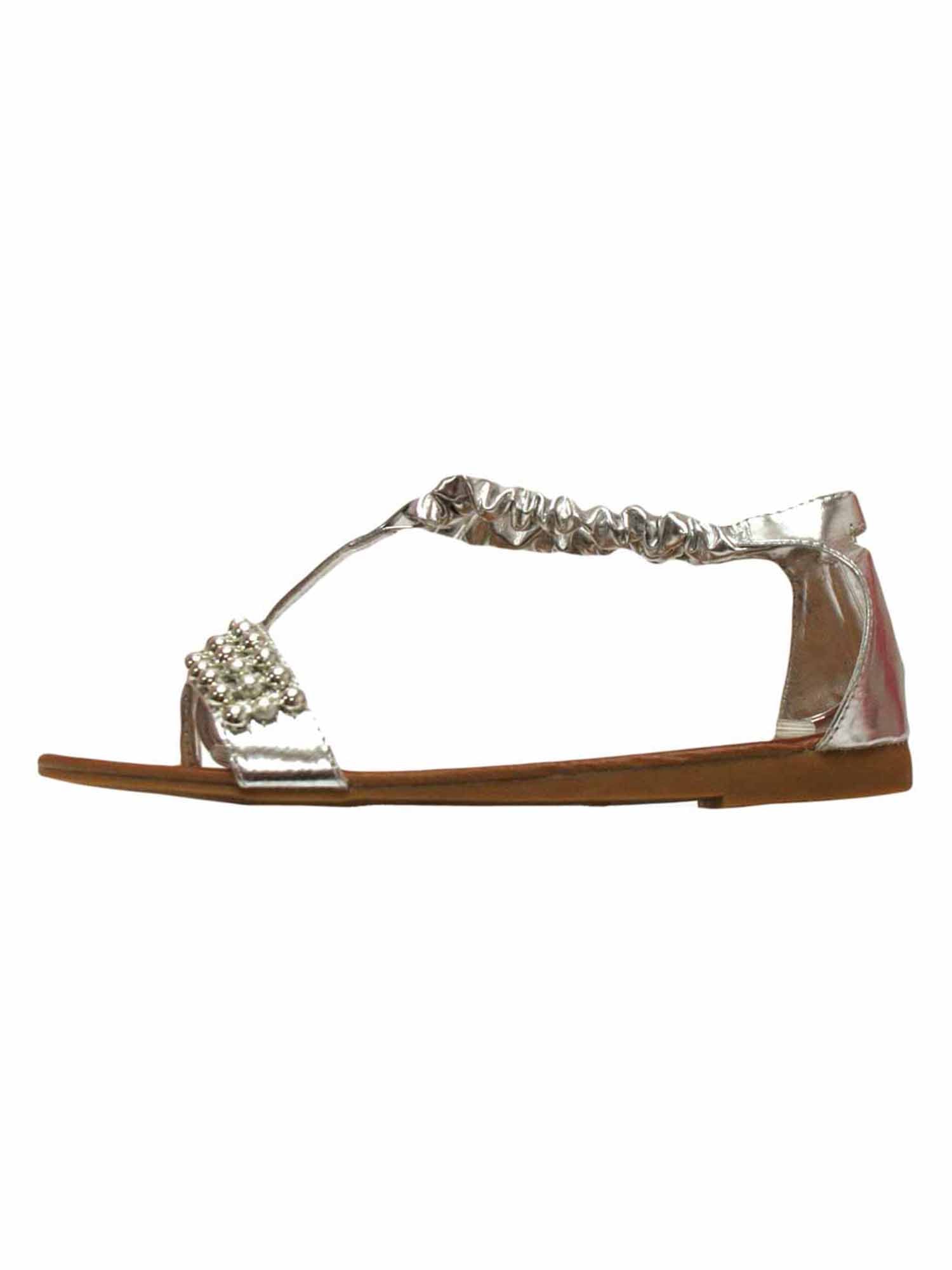 Metallic Bead Trim Thong Flat Womens Sandals – Luxury Divas
