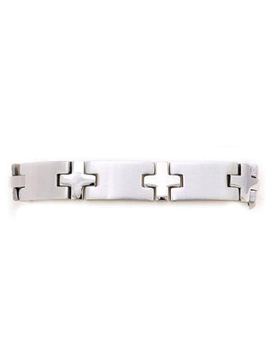 Stainless Steel Men's Boxed Bracelet Cross Link